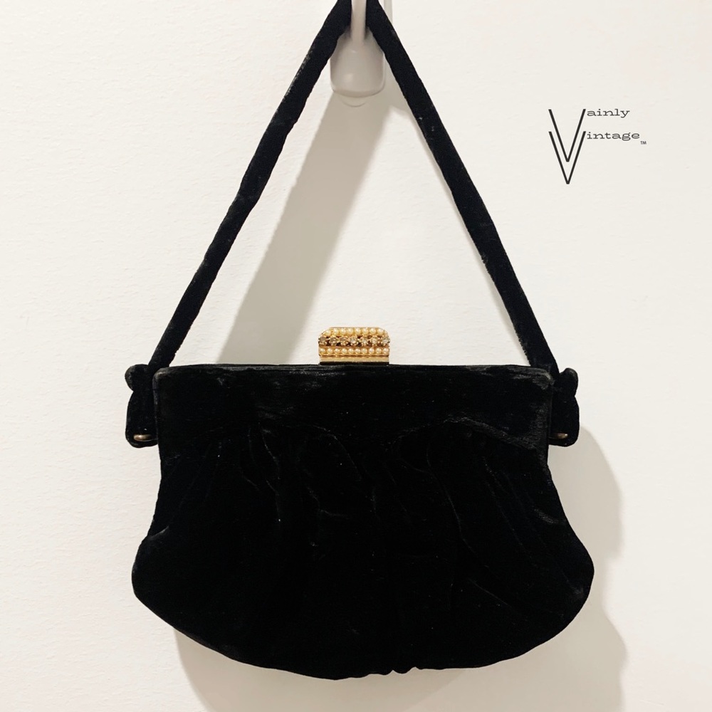 Vintage 50s Lowy and Mund Velvet Mini Bag
